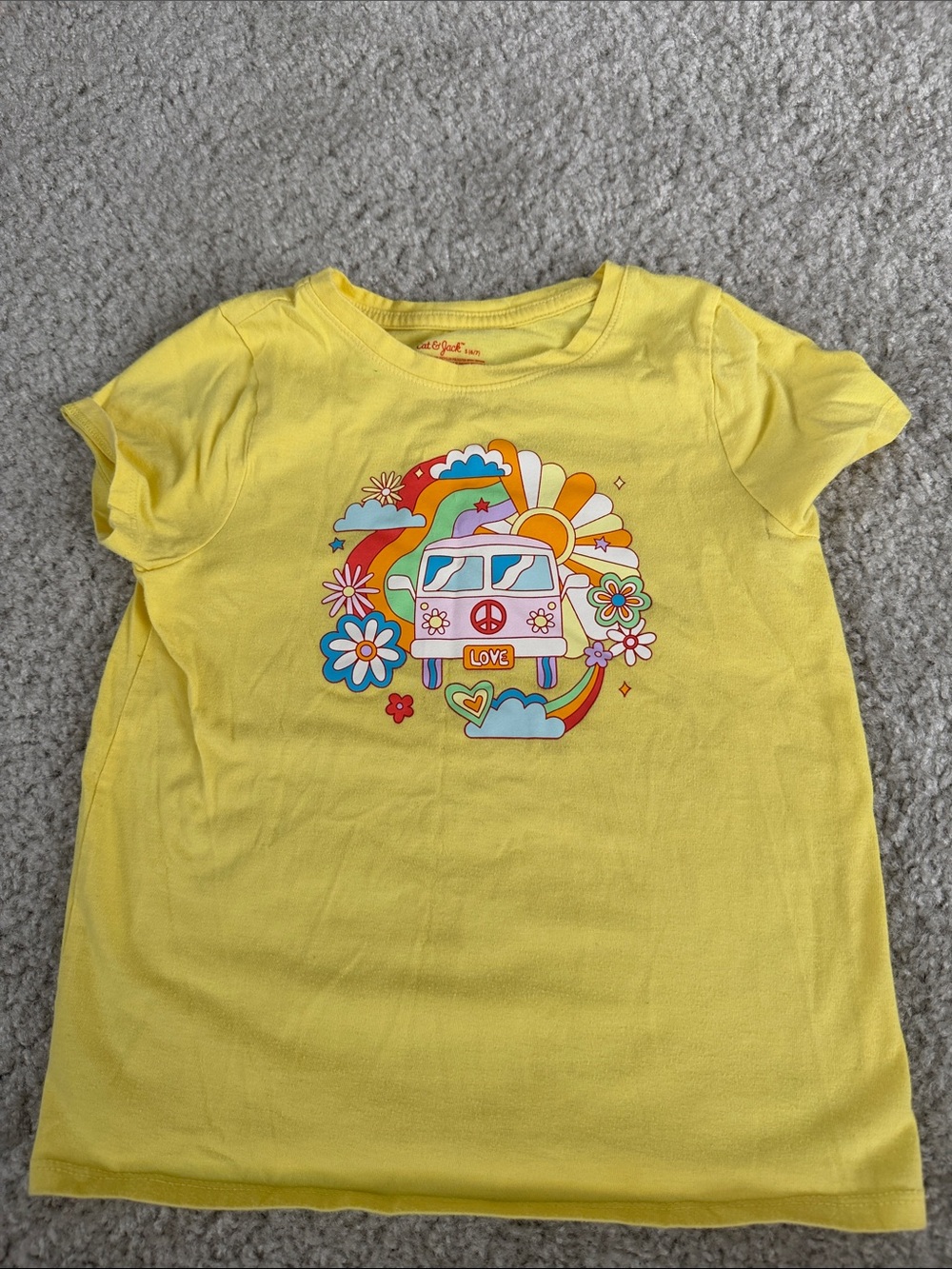 Girls' Yellow Graphic Tee with Retro Van